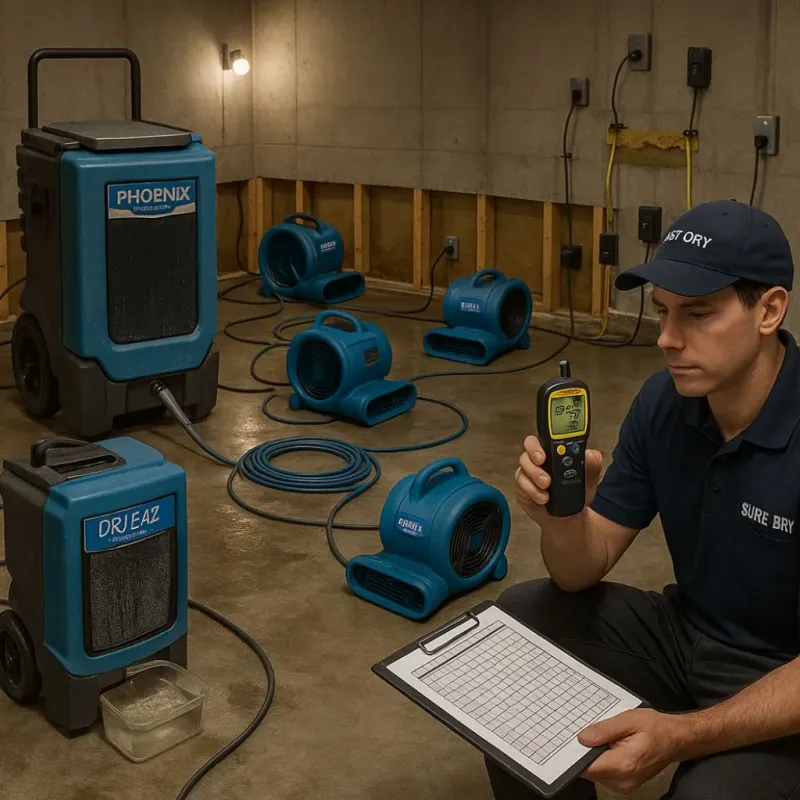 Structural Drying and Dehumidification process in Claxton, GA
